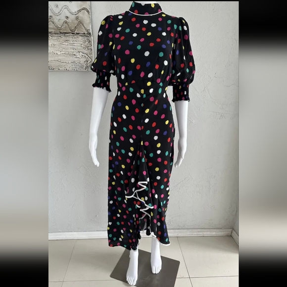 Alexander McQueen Polka Dot Ruffle Dress Size S